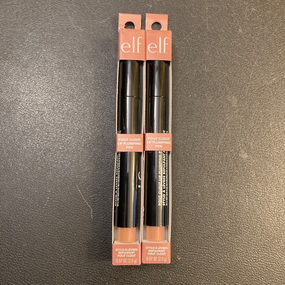 2x e.l.f. Pout Clout Lip Plumping Pen, Just‎ Peachy, 0.07oz